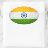 Sticker Ovale Drapeau national indien (Sac)