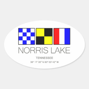 Sticker Ovale Drapeau nautique Norris Lake Tennessee