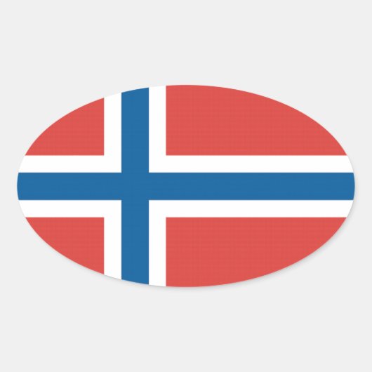 Sticker Ovale Drapeau norvégien (Devant)