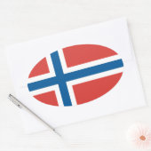 Sticker Ovale Drapeau norvégien (Enveloppe)