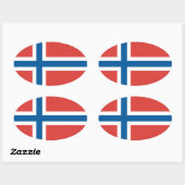 Sticker Ovale Drapeau norvégien (Feuille)