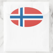 Sticker Ovale Drapeau norvégien (Sac)