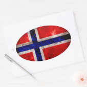 Sticker Ovale Drapeau norvégien (Enveloppe)