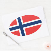 Sticker Ovale Drapeau norvégien (Enveloppe)