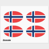Sticker Ovale Drapeau norvégien (Feuille)