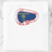 Sticker Ovale Drapeau Oregon Escalade carabiner (Sac)