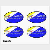 Sticker Ovale Drapeau ovale Bonaire (Feuille)