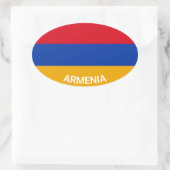 Sticker Ovale Drapeau Ovale De Style Eurio D'Arménie Avec Nom (Sac)