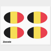 Sticker Ovale Drapeau ovale de style européen Belgique* (Feuille)