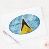 Sticker Ovale Drapeau patiné Saint-Lucien (Enveloppe)