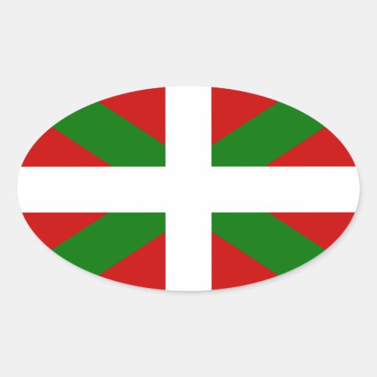 Sticker Ovale Drapeau pays Basque euskadi (Devant)