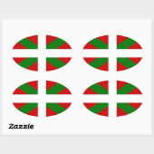 Sticker Ovale Drapeau pays Basque euskadi (Feuille)