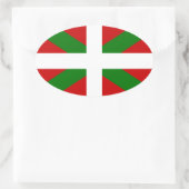 Sticker Ovale Drapeau pays Basque euskadi (Sac)
