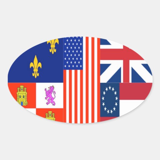 Sticker Ovale Drapeau Pensacola QUATRE (Devant)