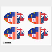 Sticker Ovale Drapeau Pensacola QUATRE (Feuille)