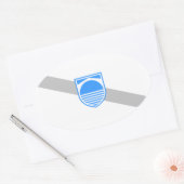 Sticker Ovale Drapeau quatre étoiles (Enveloppe)