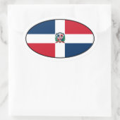 Sticker ovale Drapeau République Dominicaine (Sac)