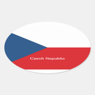 Sticker Ovale Drapeau République tchèque