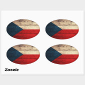 Sticker Ovale Drapeau République tchèque (Feuille)