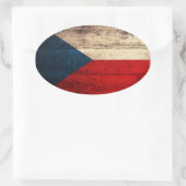 Sticker Ovale Drapeau République tchèque (Sac)