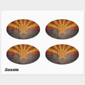 Sticker Ovale Drapeau robuste de l'Arizona (Feuille)