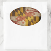 Sticker Ovale Drapeau robuste du Maryland (Sac)