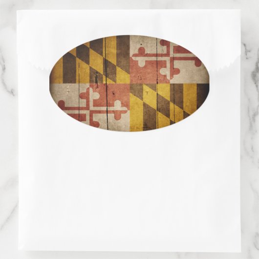 Sticker Ovale Drapeau robuste du Maryland (Sac)