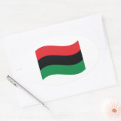 Sticker Ovale Drapeau rouge, noir et vert (Enveloppe)