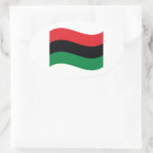 Sticker Ovale Drapeau rouge, noir et vert (Sac)