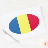 Sticker Ovale Drapeau roumain (Enveloppe)