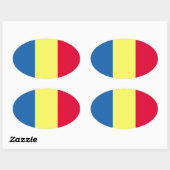 Sticker Ovale Drapeau roumain (Feuille)