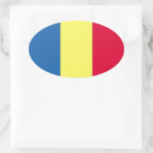 Sticker Ovale Drapeau roumain (Sac)