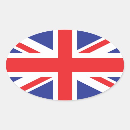 Sticker Ovale Drapeau Royaume-Uni/Union Jack (Devant)