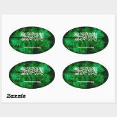 Sticker Ovale Drapeau saoudien (Feuille)