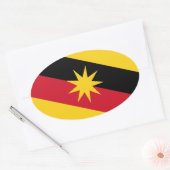 Sticker Ovale Drapeau Sarawak - MALAISIE (Enveloppe)