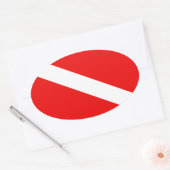 Sticker Ovale Drapeau Scuba (Enveloppe)