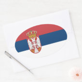 Sticker Ovale Drapeau serbe (Enveloppe)