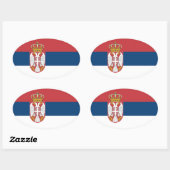 Sticker Ovale Drapeau serbe (Feuille)
