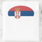 Sticker Ovale Drapeau serbe (Sac)