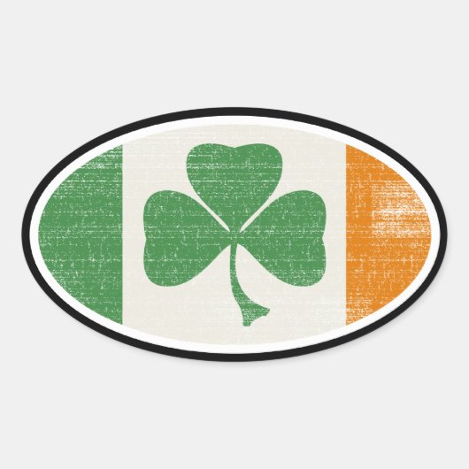 Sticker Ovale drapeau shamrock ovale (Devant)