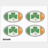 Sticker Ovale drapeau shamrock ovale (Feuille)