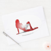 Sticker Ovale Drapeau Silhouette pour fille suisse (Enveloppe)