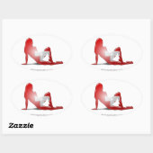 Sticker Ovale Drapeau Silhouette pour fille suisse (Feuille)