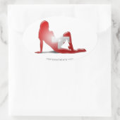 Sticker Ovale Drapeau Silhouette pour fille suisse (Sac)