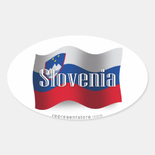 Sticker Ovale Drapeau Slovénie