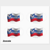 Sticker Ovale Drapeau Slovénie (Feuille)