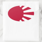 Sticker Ovale Drapeau Soleil Levant japonais (Sac)