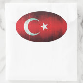 Sticker Ovale Drapeau stylisé de Turquie (Sac)