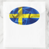 Sticker Ovale Drapeau Suède (Sac)
