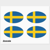 Sticker Ovale Drapeau suédois (Feuille)